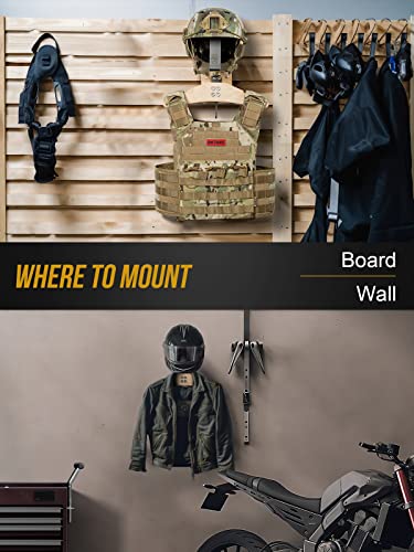ONETIGRIS Tactical Gear Wall Mount, Motorcycle Helmet Holder Wall Mount Stand, Plate Carrier Rack Jacket Hanger Display Or...
