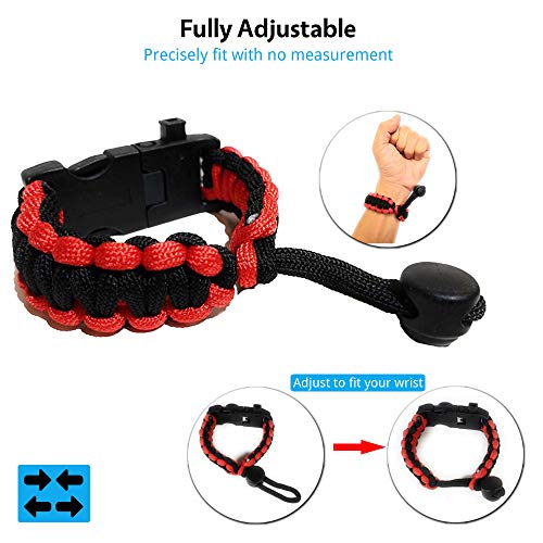 Nexfinity One Survival Paracord Bracelet - Tactical Emergency Gear Kit with SOS LED Light, 550 Grade, Adjustable, Multitoo...