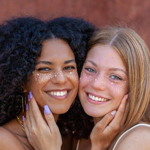 Glitter Freckles Face Tattoo - Gold - Glow Up Makeup Patches - Face Glitter Speckles Patches - Cute Glitter Makeup Accesso...