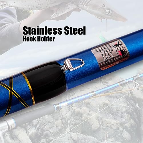 Fiblink 2-Piece Saltwater Spinning Fishing Rod Offshore Graphite Portable Fishing Rod (7 Feet)