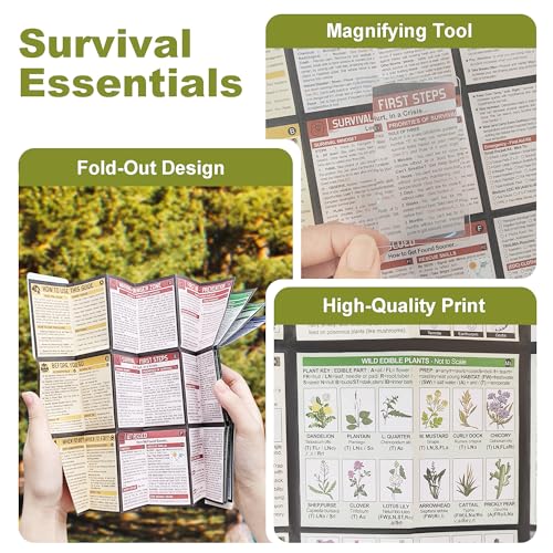 Tiny Pocket Survival Guide EDC Survival Kits Military Grade for Field Emergency, First Aid, Disaster, and Rural Urban Prep...