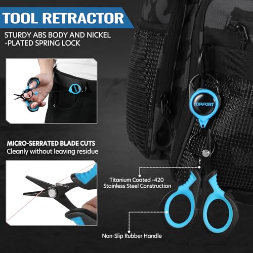 TOPFORT Fishing Gear Tool Kit - 7PC Saltwater Fishing Pliers Accessories Set - Fishing Equipment with Fish Knife Scissors ...