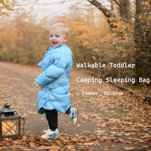 AZITREK Walkable Toddler Sleeping Bags for Kids, Boys Girls (2T-4T) - Puffy Camping Sleeping Sack for Indoor, Outdoor, Tra...