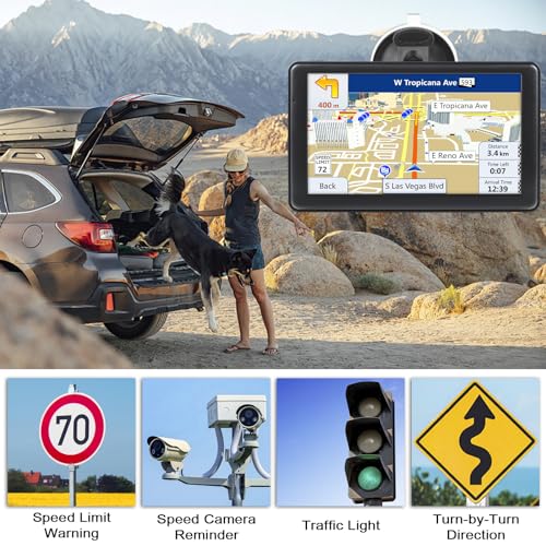LOVPOI GPS Navigator for Truck Car, 7'' GPS Commercial Drivers 2025 Trucker GPS for Semi Truck with GPS Navigation System...
