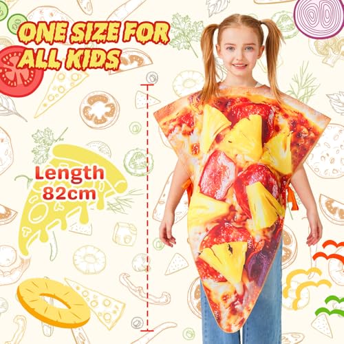 Aotiooy Pizza Costume for Kid, Halloween Pizza Slice Tunic Costume for Toddler Child Teens, Funny Food Cosplay Onesie, One...