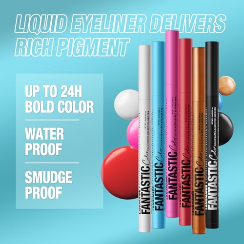 LANGMANNI 12 Colors Matte Liquid Eyeliner Set, Neon Colorful Pigmented With Long-lasting, Smudgeproof & Waterproof Eye Lin...