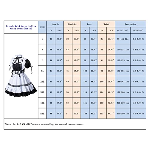 Wannsee Anime French Maid Apron Lolita Fancy Dress Cosplay Costume Furry Cat Ear Gloves Socks set(M)