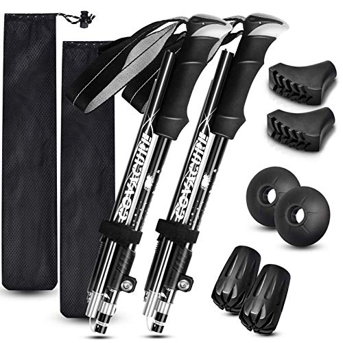 Covacure Trekking Poles Collapsible Hiking Poles - Aluminum Alloy 7075 Trekking Sticks with Quick Lock System, Telescopic,...