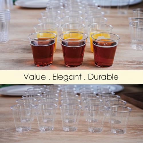 Craft And Party, 1oz 200 pcs Premium Clear Shot Glasses. Disposable Clear Cups for Wine Tasting, Vodka, Whiskey, jelly sho...