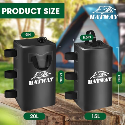 Hatway Canopy Weights,132 LBS Canopy Water Weight Bag Set of 4 Leg Weights for Pop Up Gazebo,Canopies,Tent-4 * 15L-Black