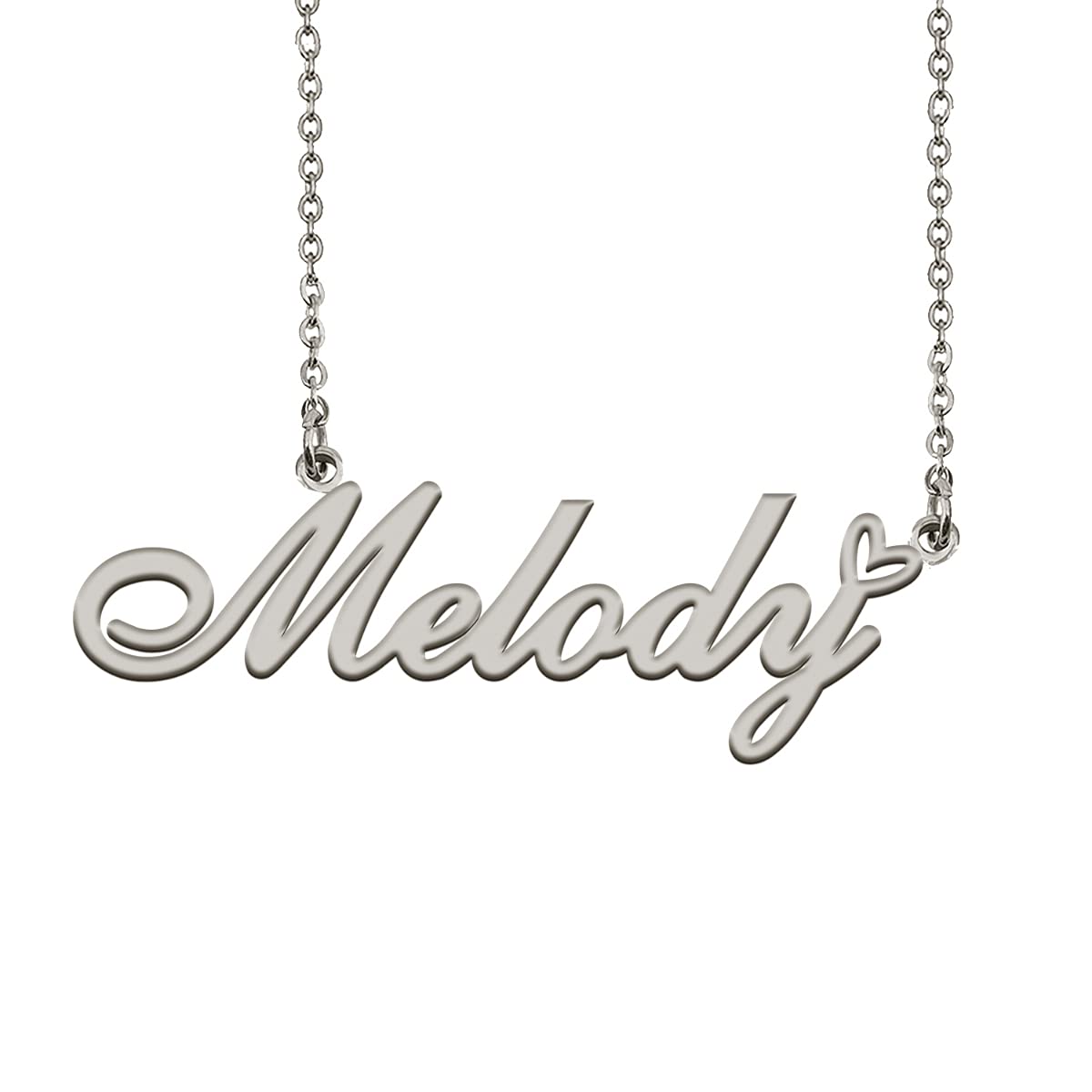 HUAN XUN Initial Name Necklaces Silver for Women Melody Necklace Heart Pendant Jewelry for Christmas