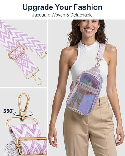 PACKISM Clear Bag for Stadium Events - Clear Crossbody Bag for Women Stadium Bag Sling Bag for Concert Sport Detachable Strap