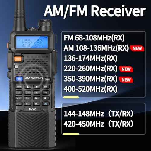 BAOFENG UV-5R Ham Radio Handheld 8W Upgrade UV5R Long Range Walkie Talkies Rechargeable 3800mAh M-5R 5RX Two Way Radio with USB-C Charger,Tactical Antenna for Hunting Survival Gear,2 Pack