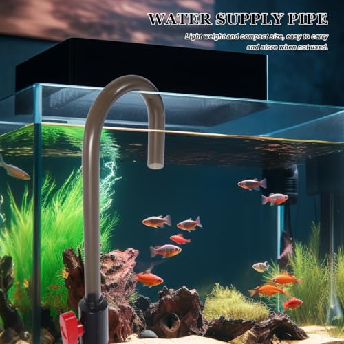 NUOBESTY Hanging Aquarium Water Changer with Hook Design Fish Tank Water Supply Tool Easy Installation Compact Size for Ho...
