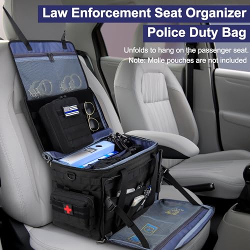 Patrol Bag Law Enforcement Police Gear Bag, Car Front Seat Organizer Tactical Officer Duty Bags, Police Car Accessories fo...