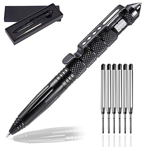 KEPEAK Military Tactical Pen, Professional Self Defense Pen, Emergency Glass Breaker Pen - Tungsten Steel, Writing EDC Sur...
