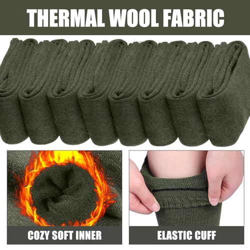 Twistover 8 Pairs Men's Wool Military Boot Socks Thermal Army Socks Hunter Boot Anklets Men Thick Wool Anklets for Cold We...