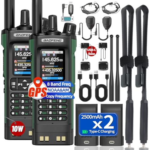 BAOFENG UV-32 Radio Ham Radio Handheld 10W Long Range Rechargeable NOAA Weather Receiver 5RM K5 Tactical Two Way Radio Wal...