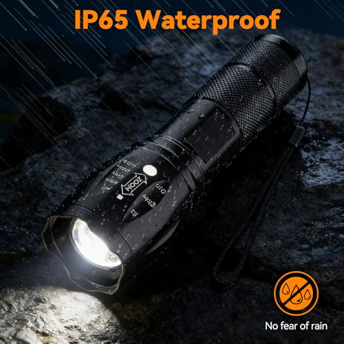 BESTSUN LED Flashlight 2 Pack, Small Flashlights Powerful High Lumens 5 Modes, Waterproof Zoomable Mini Flash Light for Ho...