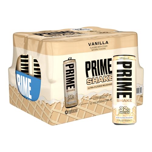 PRIME Protein Shake, Vanilla, 32g Protein for Muscle Support & Recovery, Ultra-Filtered Milk, Lactose Free, Low Sugar, Low...