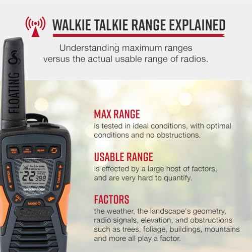 Cobra ACXT1035R FLT Floating Walkie Talkies - Waterproof, Rechargeable, Long Range up to 37-Mile Two Way Radio with NOAA Weather Alert & VOX, (2 Pack)