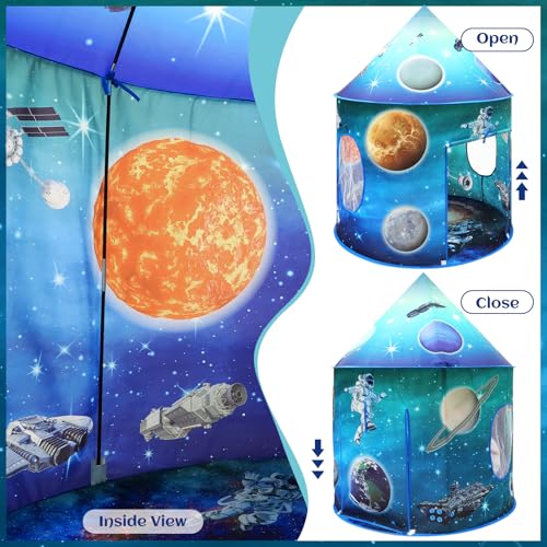 Kaivee Space World Play Tent Pop Up Kids Indoor Sensory Playhouse Children Foldable Kids Tent for Boys Girls Toddler as 3 ...