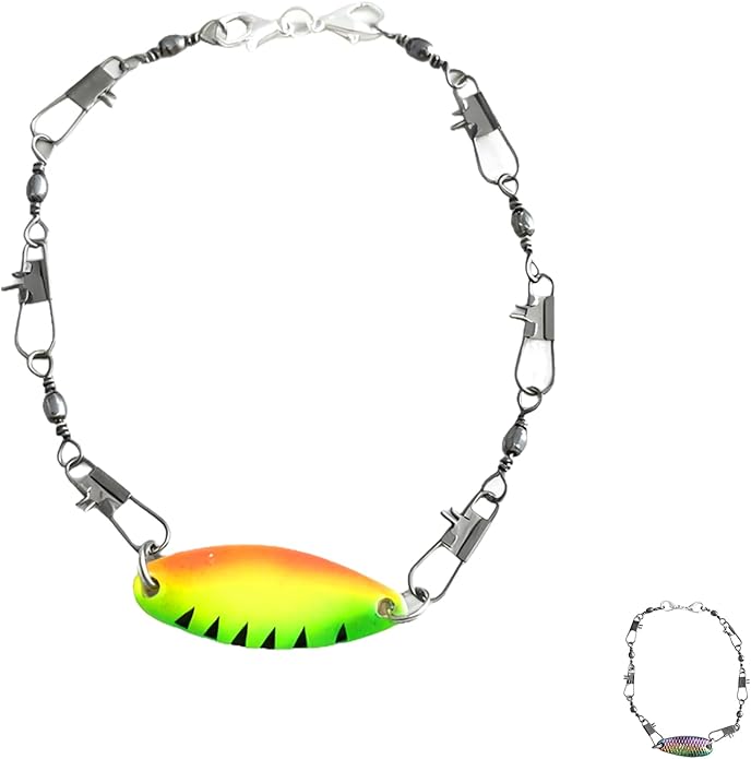 Eagyrosi Handmade Fishing Lure Bracelet with Metal Swivels and Spoon Lures - Excellent Gift for Men, Women, Anglers, and O...