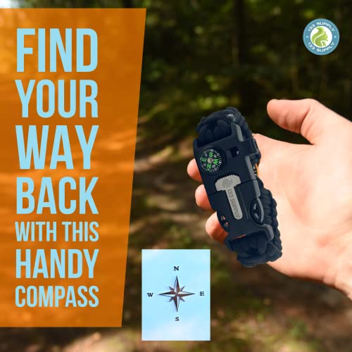 133 Supply Paracord Bracelet Compass Hiking Survival Emergency Whistle Fire Starter Kit Camping Gear Hiking Essentials Fis...
