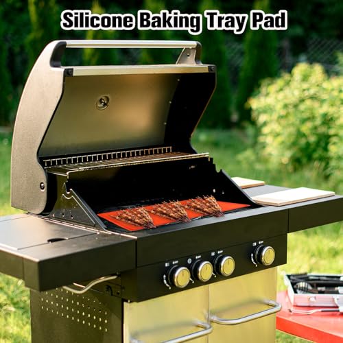 OMASUNB 17 Inch Silicone Griddle Mat for Blackstone, Orange Heavy Duty Food Grade Silicone Griddle Cover, Ideal for Grilli...