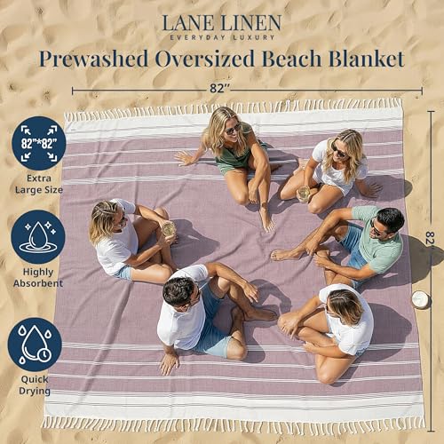 LANE LINEN Picnic Mat for Beach Vacation Essentials - Large Outdoor Blanket,Quick Dry and Pre-Washed, Soft Comfort, Perfec...