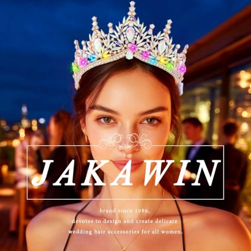 JAKAWIN Light Up Headpiece for Women (5 Colorful Pink, One Size)