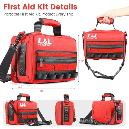 First Aid Kit for Car Home Travel Businesses,450 Piece Survival Gear First Aid,Large First Aid Kit Survival,Waterproof Eme...