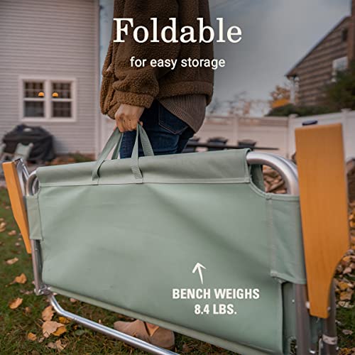 Coleman Living Collection Premium Outdoor Bench, Lightweight Folding Bench Seats 2 People, Supports up to 450lbs, Great fo...