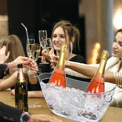 Barafat Ice Buckets for Parties (5.5L) 2pcs Ice Buckets, Clear Acrylic Champagne Bucket, Drinks Beverage Tub for Cocktail ...
