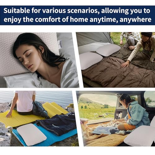 Talatex 100% Natural Premium Talalay Latex Travel Pillow, Camping Pillow, Small Camping Pillow with Compressible Stuff Sac...
