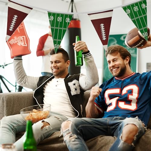 Bashout 100 feet Football Pennant Banner Flags, Multi Color, Football Parties Decoration, Tailgate Party Supplies, Game an...
