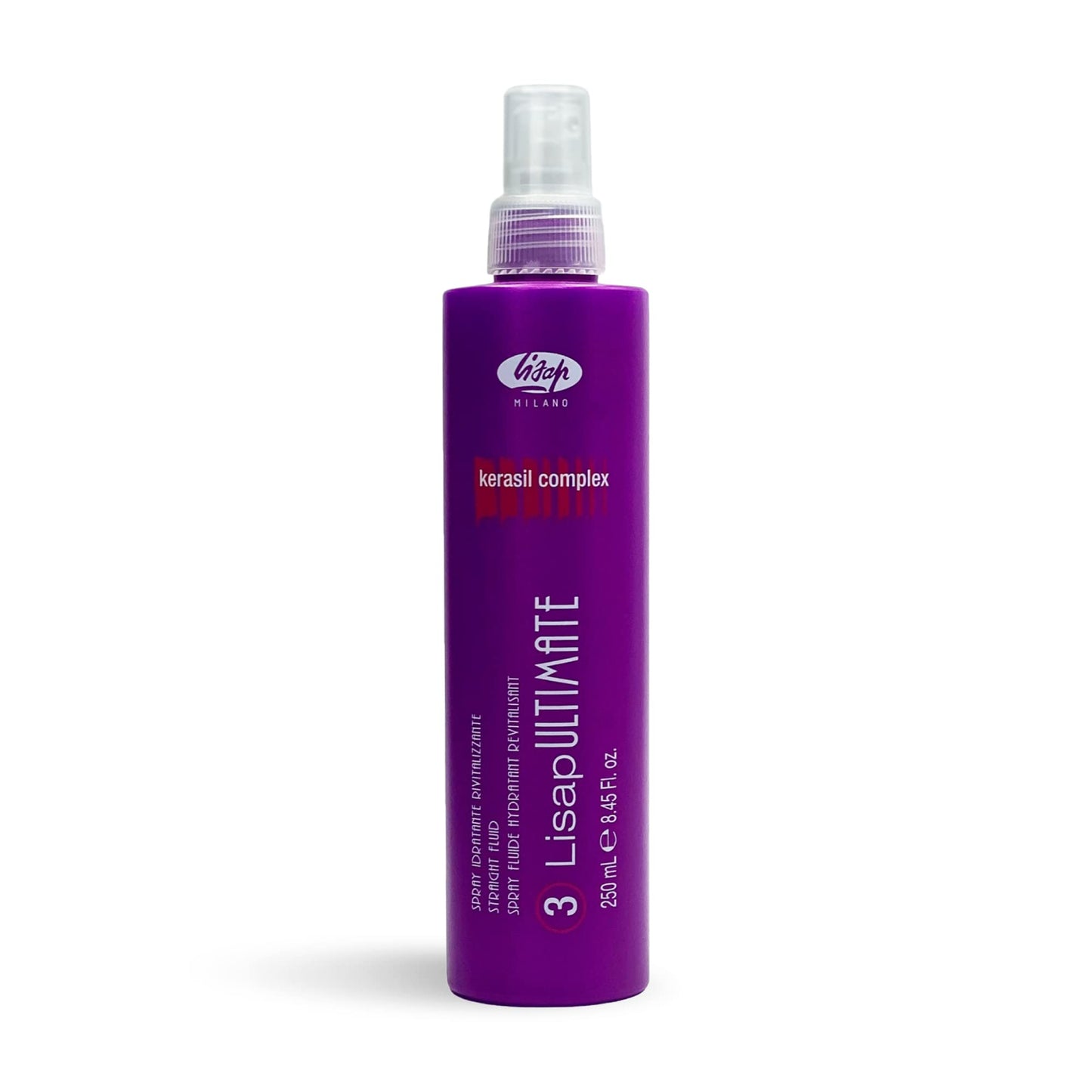 Lisap Ultimate Straight Fluid, Straightening Spray for Frizzy Hair, Smoothening & Heat Protectant Formula, Damage & Heat Protect