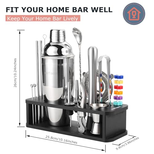 HMYBAR® 22-pc Cocktail Shaker Set(24oz/700ml) | Mixology Bartender Kit | Bar Tool Set | Martini Making Set with 39-Recipe ...