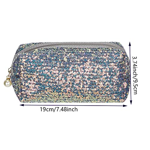 HomeSoGood Glitter Sequin Cosmetic Bag Portable Zipper Shine Makeup Zipper Bag Handbag Toiletry Bag Handbag Organizer Bag ...