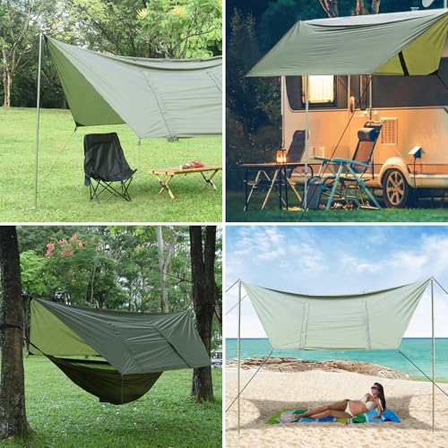 FIRINER Hammock Rain Fly Tent Tarp (11.5x9.5ft) Large Ultralight Camping Tarps Waterproof Portable Backpacking Multifuncti...