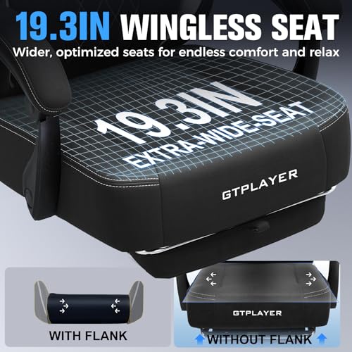 GTPLAYER Big and Tall Gaming Chair Breathable Fabric Computer Chair with Strong Lumbar Support, Comfortable Office Chairs ...