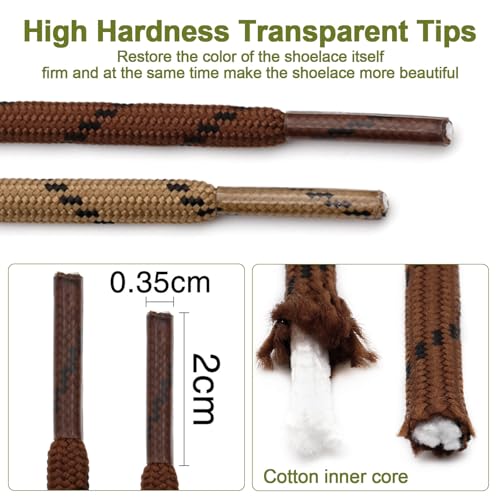 Thick Round Climbing Shoe Laces: Hiking Shoelaces Work Boot Laces 1 Pair