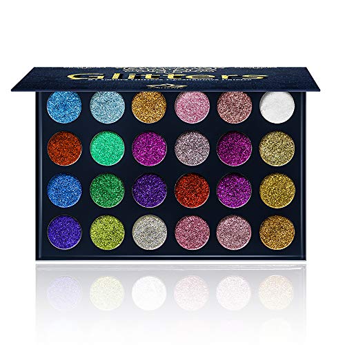 Aolailiya 24 Color Pressed Glitter Eyeshadow Palette - Mineral Ultra Shimmer Makeup Palette Eye Shadow Powder Long Lasting...
