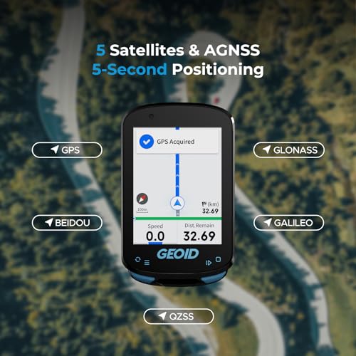 GEOID CC600 Color Screen Bike/Cycling Computer Wireless - Route Navigation with Re-Route Planing, WiFi & Bluetooth, Fast 5...