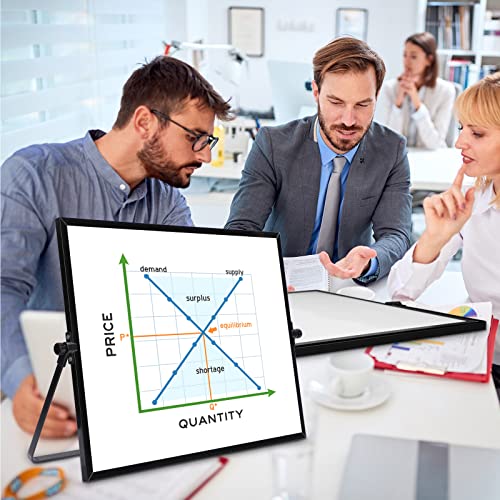 3 Pcs Dry Erase Whiteboard 16" x 12" Desktop Whiteboard Calendar Double Sided Magnetic White Board Dry Erase Board with St...