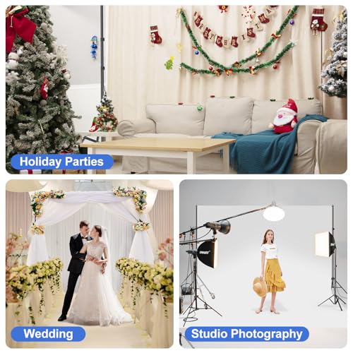 EMART Backdrop Stand 10x7ft(WxH) Photo Studio Adjustable Background Stand Support kit with 2 Crossbars, 8 Clamps, 2 Sandba...