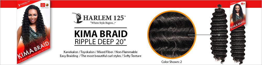 Harlem125 Synthetic Hair Braids Kima Braid Ripple Deep 20 (6-Pack, 1)