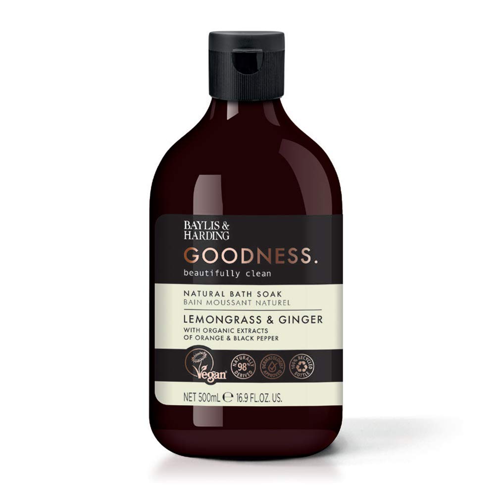 Baylis & Harding Goodness Lemongrass & Ginger Bath Soak, 500 ml (Pack of 3) - Vegan Friendly