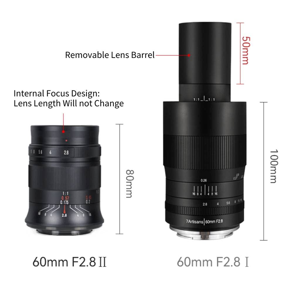 7artisans 60mm F2.8 Mark II Macro Manual Focus Camera Lens APS-C Mirrorless Camera Lens for Z Mount Z50(Nikon Z Mount)