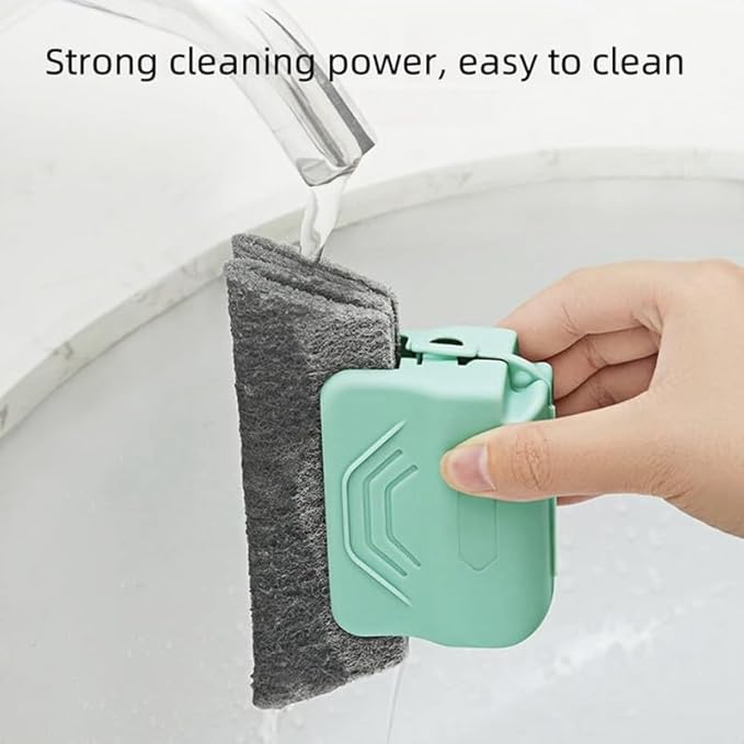 Magic Window Track Cleaner, 2024 New Window Groove Cleaning Brush Tools Set, Creative Cleaner Brushes Tools for Window lides Gaps, Sliding Door Track, Tile Lines Shutter Car Vents (Grey+Green)